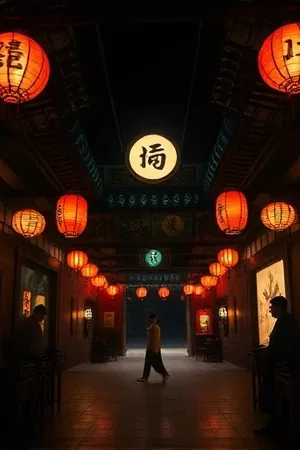都市夜景下的剧集主视觉海报，玻璃幕墙倒映暖色灯光